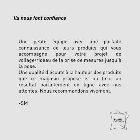 Texte sur un fond clair recommandant les services d'une petite équipe spécialisée.
